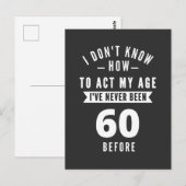 Carte Postale 60 ans et Fabuleux / Joyeux 60e Anniversaire (Devant / Derrière)