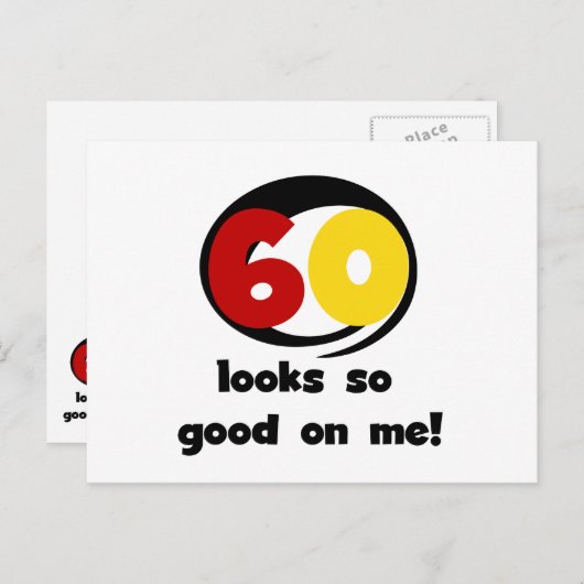 Carte Postale 60 ans me va si bien T-shirts et Cadeaux (Devant / Derrière)