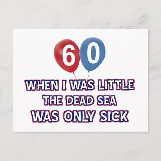 Carte Postale 60 ans mer morte conception d'anniversaire (Devant)