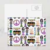 Carte Postale 60 ans rétro Hippie amour paix (Devant / Derrière)