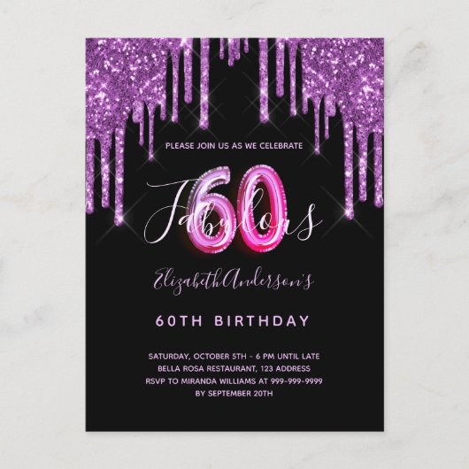 Carte Postale 60 & Fabuleuse parties scintillant dégoulinant noi (Devant)