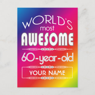 Carte Postale 60e Anniversaire Mondes meilleur arc-en-ciel fabul