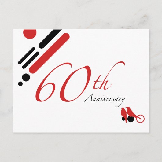 Carte Postale 60e anniversaire (oiseaux mod) (Devant)