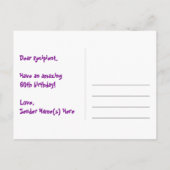 Carte Postale 60e anniversaire : Pink Stripes & Hearts, Arc-en-c (Dos)