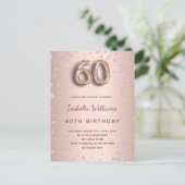 Carte Postale 60e anniversaire rose or diamants roux (Debout devant)