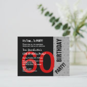 Carte Postale 60e anniversaire Style moderne rouge noir gris V01 (Debout devant)