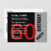 Carte Postale 60e anniversaire Style moderne rouge noir gris V01 (Devant / Derrière)