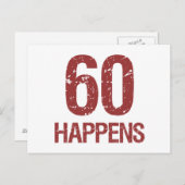 Carte Postale 60e Humour d'anniversaire (Devant / Derrière)