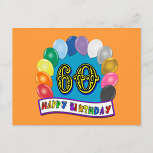 Carte Postale 60e Joyeux Ballons d'anniversaire Merchandise