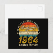 Carte Postale 61 ans Cadeau Anniversaire Rétro Génial 1964 pour  (Devant / Derrière)
