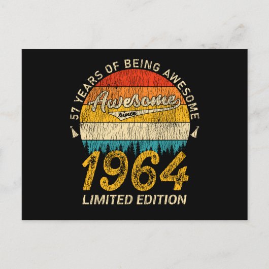 Carte Postale 61 ans Cadeau Anniversaire Rétro Génial 1964 pour  (Devant)