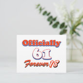 Carte Postale 61 ans conception d'anniversaire (Debout devant)