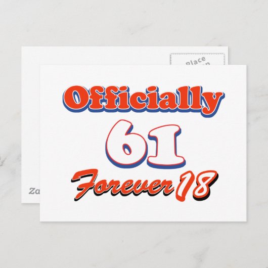 Carte Postale 61 ans conception d'anniversaire (Devant / Derrière)
