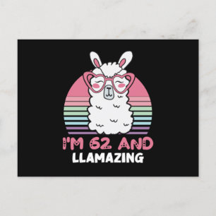 Carte Postale 62 ans Llamazing 62e anniversaire Lama