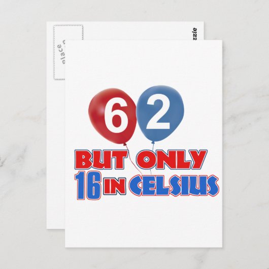 Carte Postale 62e année de conception d'anniversaire (Devant / Derrière)