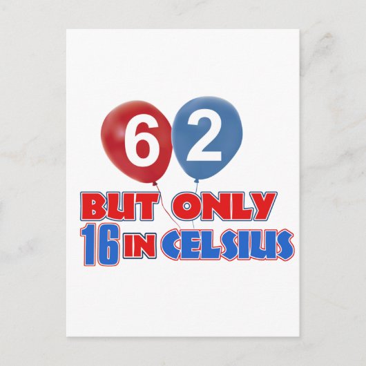 Carte Postale 62e année de conception d'anniversaire (Devant)