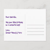 Carte Postale 62e Anniversaire : Bandes roses & Cœurs, Arc-en-ci (Dos)