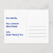 Carte Postale 62e Anniversaire : motif coeurs amusants, arc-en-c (Dos)