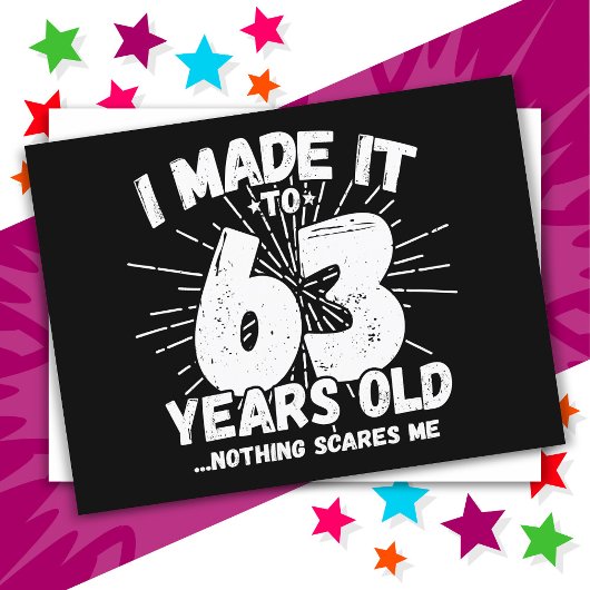 Carte Postale 63 ans drôle mème anniversaire 63ème anniversaire