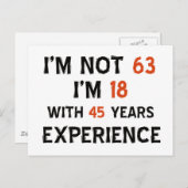 Carte Postale 63e anniversaire (Devant / Derrière)