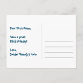 Carte Postale 63e anniversaire : motif de cœurs amusants, arc-en (Dos)