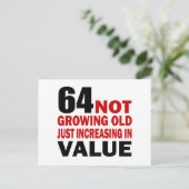 Carte Postale 64 Anniversaire en pleine croissance (Debout devant)