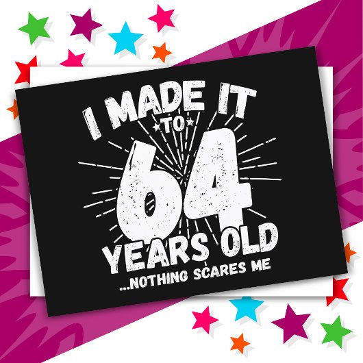 Carte Postale 64 ans drôle mème anniversaire 64 ans