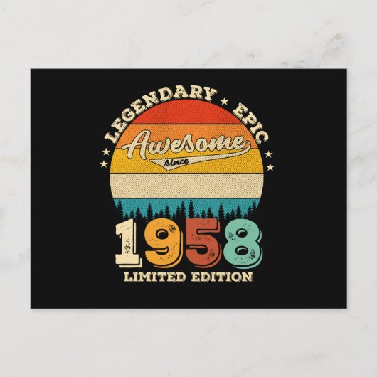 Carte Postale 64 ans Incroyable depuis 1958 Cadeau pour 64e anni (Devant)