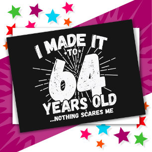 Carte Postale 64 ans mème sarcastique drôle 64e anniversaire