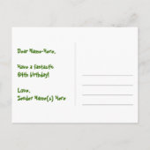 Carte Postale 64e Anniversaire : motif d'étoiles amusantes, arc- (Dos)