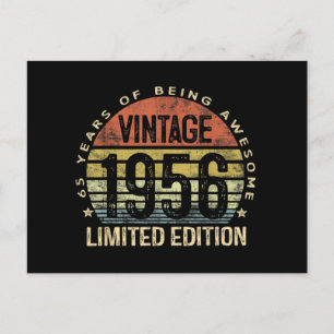 Carte Postale 65 Ans Ancien 1956 Édition Limitée Anniversaire