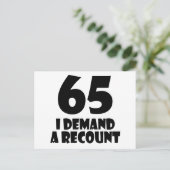 Carte Postale 65 ans conceptions d'anniversaire de demande de re (Debout devant)