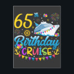 Carte Postale 65e anniversaire Croisière B-Day Party<br><div class="desc">65th Birthday Cruise B-Day Party Amusant design Cadeau Standard Carte Postale Classic Collection.</div>
