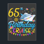 Carte Postale 65e anniversaire Croisière B-Day Party<br><div class="desc">65th Birthday Cruise B-Day Party Amusant design Cadeau Standard Carte Postale Classic Collection.</div>