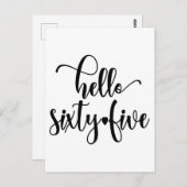 Carte Postale 65e anniversaire Femme Bonjour 65 Mignon 65 ans (Devant / Derrière)