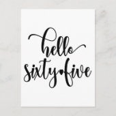 Carte Postale 65e anniversaire Femme Bonjour 65 Mignon 65 ans (Devant)