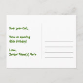 Carte Postale 65e anniversaire : motif coeurs amusants, arc-en-c (Dos)