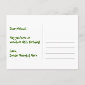 Carte Postale 65e Anniversaire – Motif de feux d'artifice amusan (Dos)