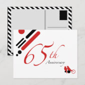 Carte Postale 65e anniversaire (oiseaux mods) (Devant / Derrière)