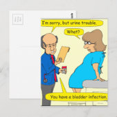 Carte Postale 662 urine trouble pun dessin animé (Devant / Derrière)