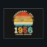 Carte Postale 66 Year Old Awesome Since 1956 66th Birthday Gift<br><div class="desc">Birthday Design For anyone who's horoscope say difficult & Stubborn But totally worth.Wear it with pride at work,  school gym perfect to pair with shorts,  leggings or jeans for a casual yet trendy Look</div>
