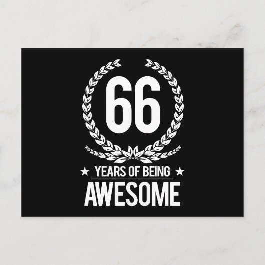 Carte Postale 66e anniversaire (66 ans d'être génial) (Devant)