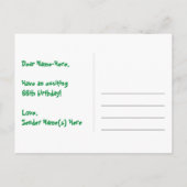 Carte Postale 66e anniversaire - Fun Motif Fireworks + Arc-en-ci (Dos)