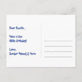 Carte Postale 66e anniversaire : motif coeurs amusants, arc-en-c (Dos)