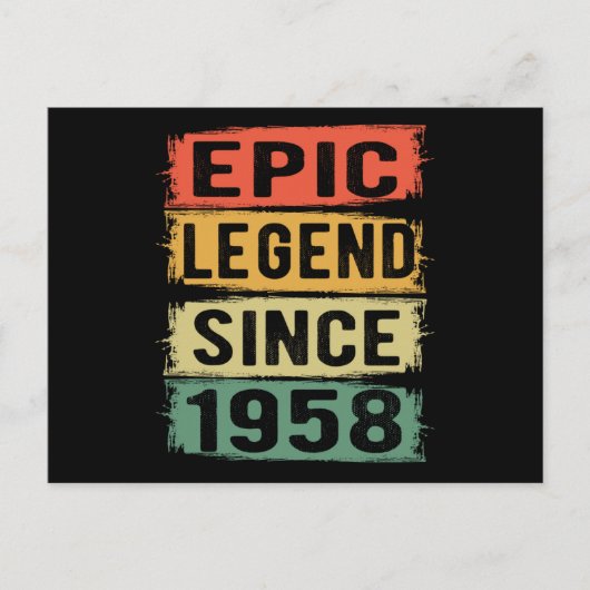 Carte Postale 67 ans Anniversaire 1958 Epic Legend 67th Birthday (Devant)