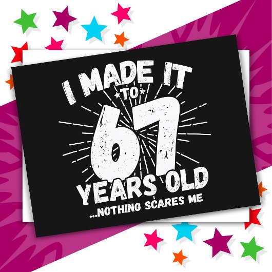 Carte Postale 67 ans drôle mème anniversaire 67 ans