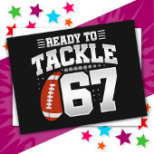 Carte Postale 67 ans Tackle Football Party 67e anniversaire