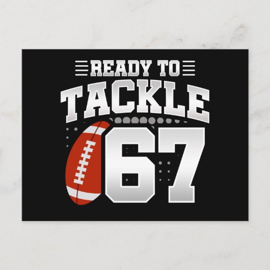 Carte Postale 67 ans Tackle Football Party 67e anniversaire (Devant)