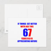 Carte Postale 67e anniversaire (Devant / Derrière)