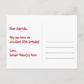 Carte Postale 67e anniversaire : motif de cœurs amusants, arc-en (Dos)